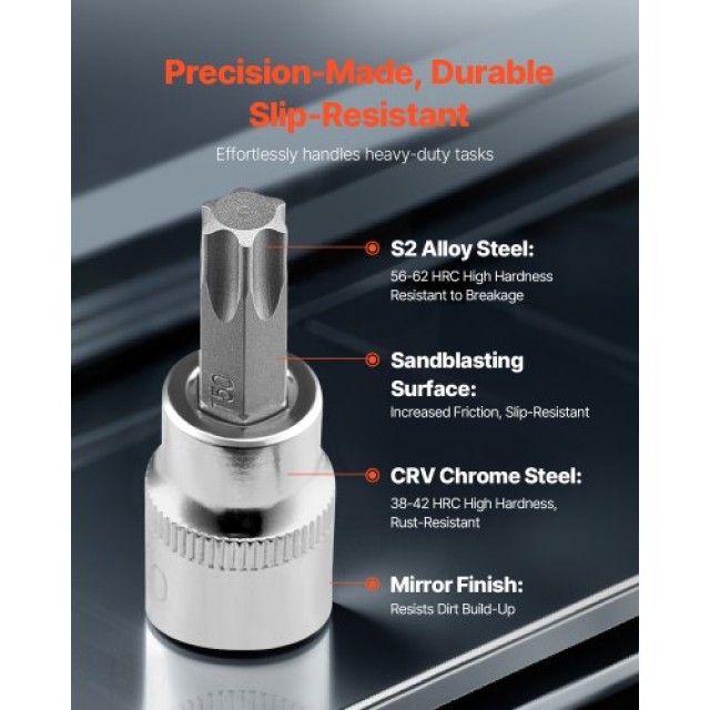 VEVOR Σετ Καρυδάκια Torx 13 Τεμαχίων T8 - T60 S2 και Cr-V Ατσάλι PT...