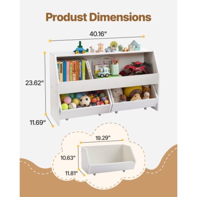 VEVOR Λευκή Ξύλινη Παιδική Βιβλιοθήκη με Αποθηκευτικούς Χώρους ETCW... VEVOR Λευκή Ξύλινη Παιδική Βιβλιοθήκη με Αποθηκευτικούς Χώρους ETCW...