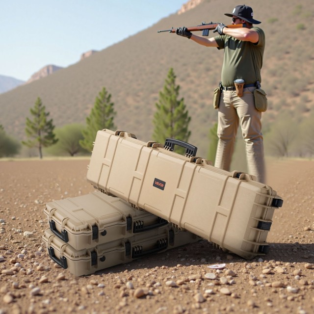 VEVOR Ανθεκτική Θήκη Όπλου με Τροχούς 1270 mm: Αδιάβροχη & Ανθεκτικ...