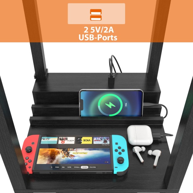 Costway  Κάθετη Λάμπα Δαπέδου με USB Φορτιστές και Αποθηκευτικό Χώρο EU10010DE