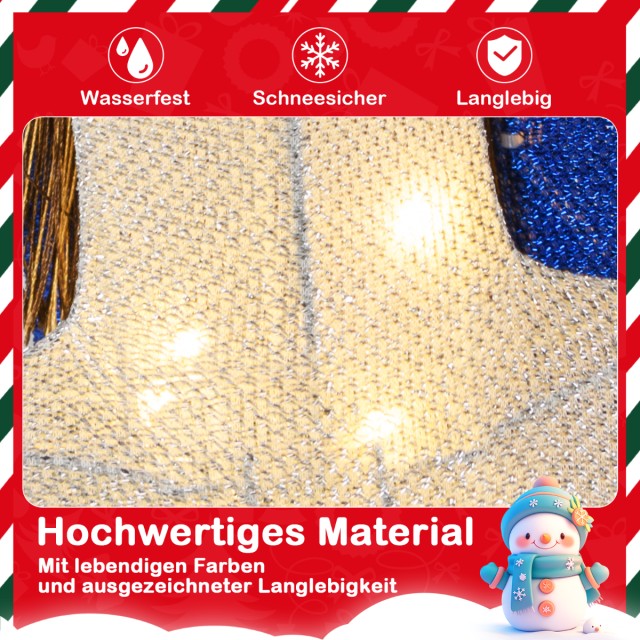 Costway Σετ 2 Τεμάχια Χριστουγεννιάτικες Φιγούρες Καρυοθραύστης Φωτ...