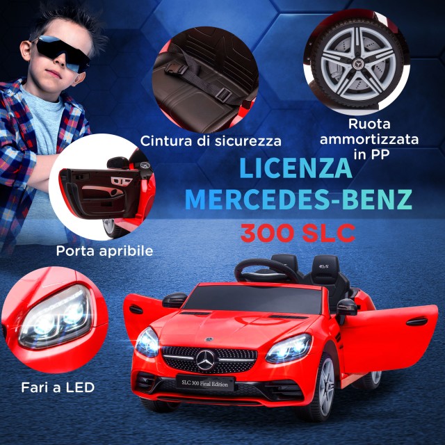 AIYAPLAY Ηλεκτρικό Αυτοκίνητο για Παιδιά Άδεια Mercedes SLC 300 με Τηλεχειριστήριο σε PP και Μέταλλο 107x62.5x44 cm Κόκκινο 370-