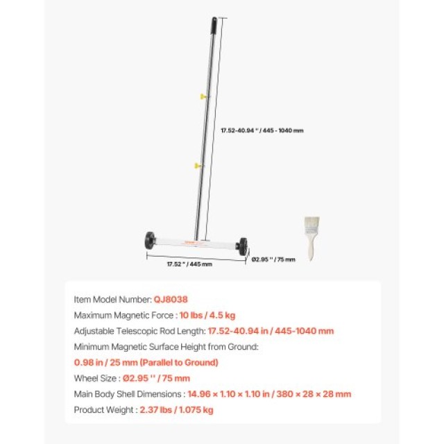 VEVOR Μαγνητική Σκούπα με Ρόδες, 43 εκ., Ρυθμιζόμενη Λαβή TLSCXQSQ1... VEVOR Μαγνητική Σκούπα με Ρόδες, 43 εκ., Ρυθμιζόμενη Λαβή TLSCXQSQ1...