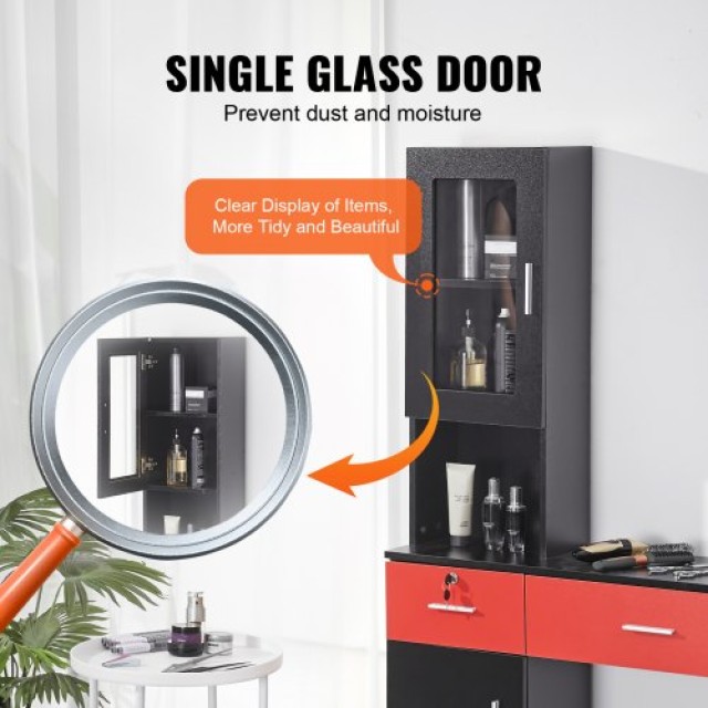 Σταθμός Κομμωτηρίου VEVOR, Μαύρο και Κόκκινο  SLJSLJJTZS002VRD7V0 Σταθμός Κομμωτηρίου VEVOR, Μαύρο και Κόκκινο  SLJSLJJTZS002VRD7V0