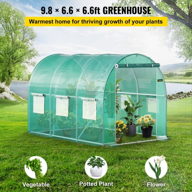 Garden Tunnel Θερμοκηπίου Ατσάλινο Πλαίσιο με 6 Παράθυρα  4,5 x 2 x...