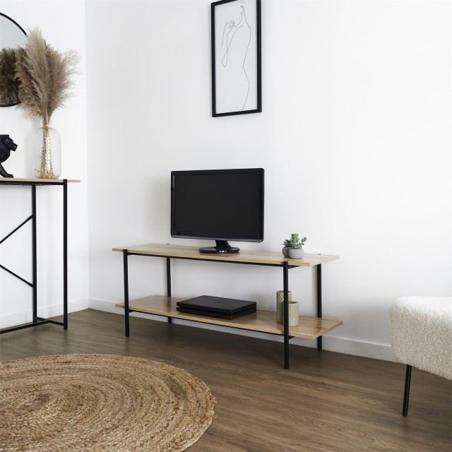 Έπιπλο Τηλεόρασης από Ξύλο & Μέταλλο 115 x 45 x 35 cm HD0183 Home Deco Factory