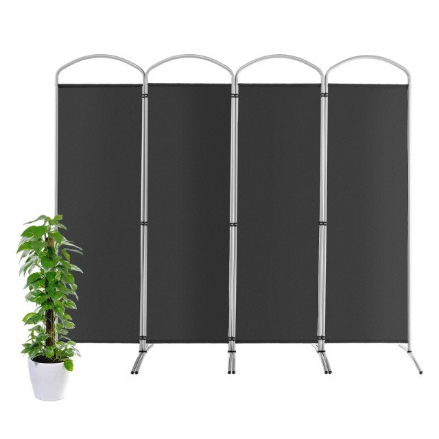 Costway Τετράπτυχο Γκρι Χωριστικό Χώρου 221 x 188 cm για το Σπίτι J...