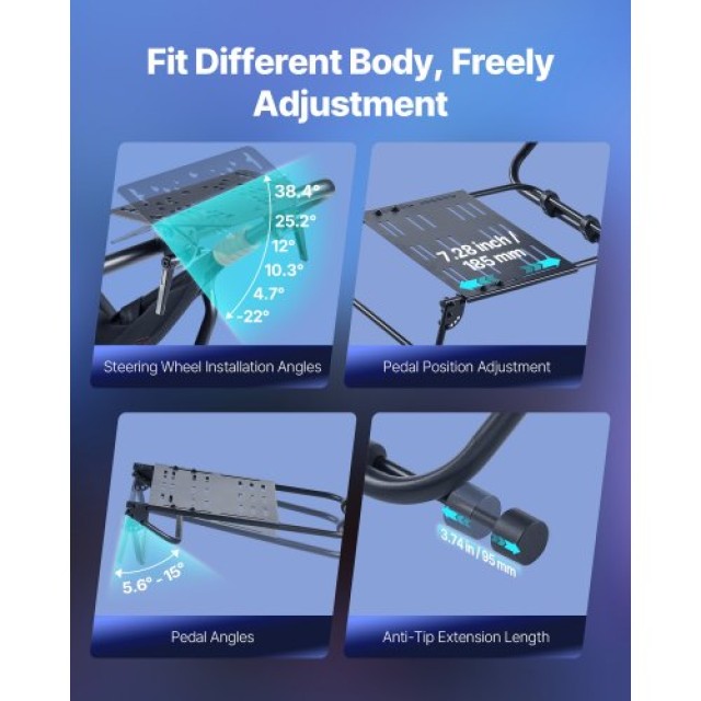 VEVOR Πτυσσόμενη & Ρυθμιζόμενη Βάση Τιμονιού για Αγώνες - Μαύρη BXS... VEVOR Πτυσσόμενη & Ρυθμιζόμενη Βάση Τιμονιού για Αγώνες - Μαύρη BXS...