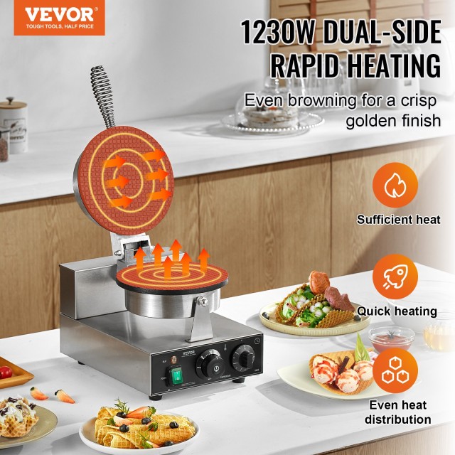 Ηλεκτρική Συσκευή για Χωνάκι Παγωτού 1230 W VEVOR SYBJLTTHFBJDEUE83V2
