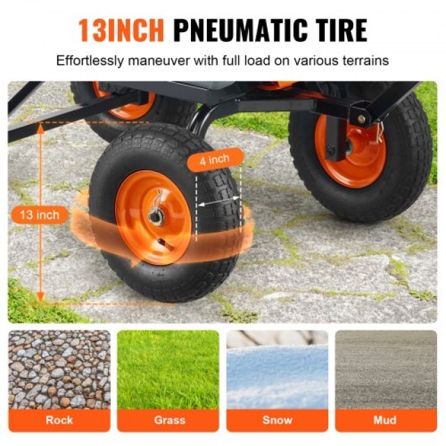 VEVOR Πολύ Καρότσι Κήπου Βαρέως Τύπου 6.48 cu.ft 1200 lbs  SLZXTC12...