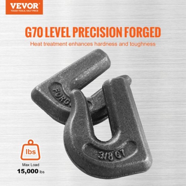 VEVOR Γάντζοι Αλυσίδας Συγκόλλησης 3/8 Άγκιστρα Ρυμούλκησης G70 Σφυ...