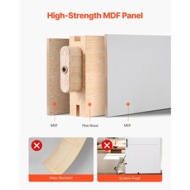 VEVOR Συρόμενη Πόρτα Αχυρώνα με Κιτ Συναρμολόγησης MDF 1219 x 2134m... VEVOR Συρόμενη Πόρτα Αχυρώνα με Κιτ Συναρμολόγησης MDF 1219 x 2134m...