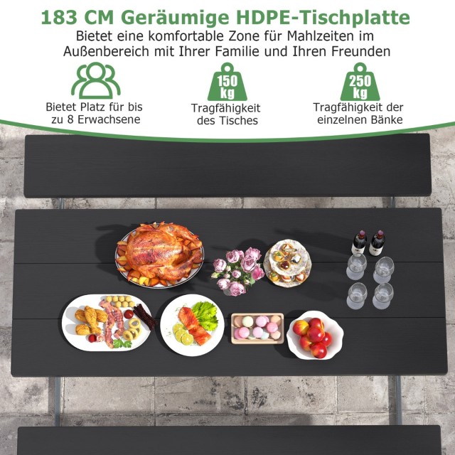 Σετ Πικνίκ Εξωτερικού Χώρου με Ανθεκτική Επιφάνεια HDPE και Ενσωματ...