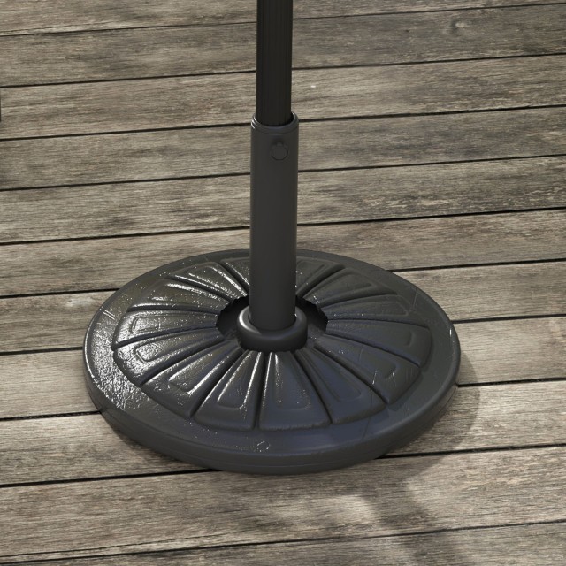 Outsunny στρογγυλή βάση ομπρέλας Ø43cm 13kg σε τσιμέντο για κοντάρια 38mm και 48mm, Μαύρο 84D-281V00BK