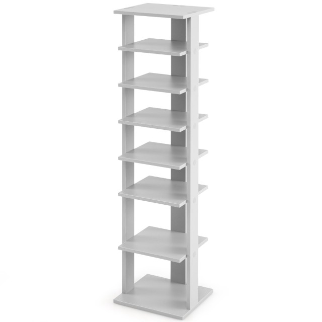 Costway  Ξύλινη Παπουτσοθήκη 28,5 x 25,5 x 110 cm με 8 Στάδια Ρύθμι...
