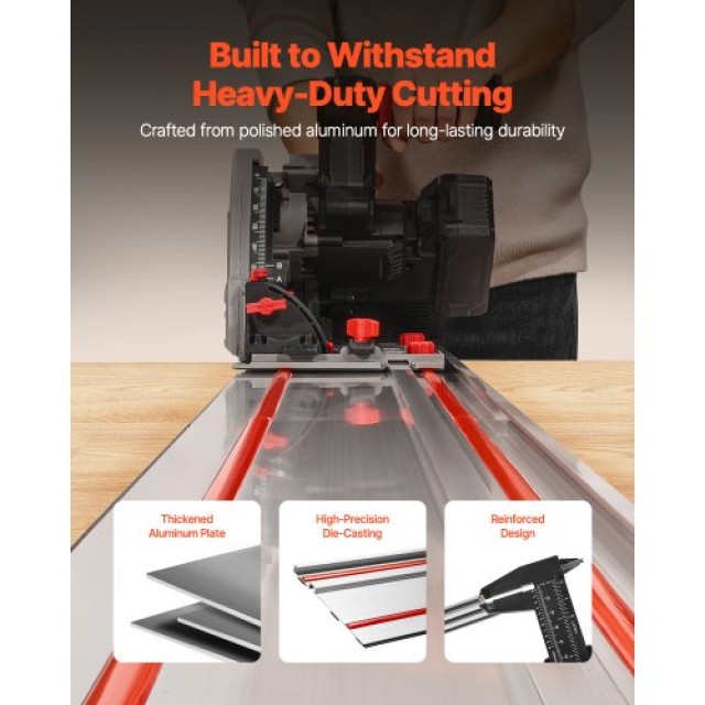 VEVOR Οδηγός Ράγας 110 ιντσών με 3 Συνδέσμους για Track Saws Makita...