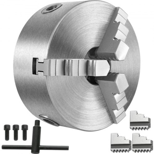 VEVOR K11-125 3 Σιαγόνες Τόρνου Αυτοκεντρούμενος από Χυτοσίδηρο για Ξυλουργική και Λείανση  KPK11-125KPZFZ001V0