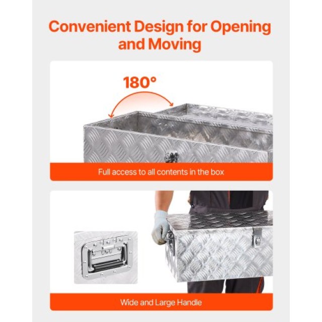 VEVOR Κουτί Εργαλείων Αλουμινίου Βαρέως Τύπου για Φορτηγάκι/RV Ασημ...