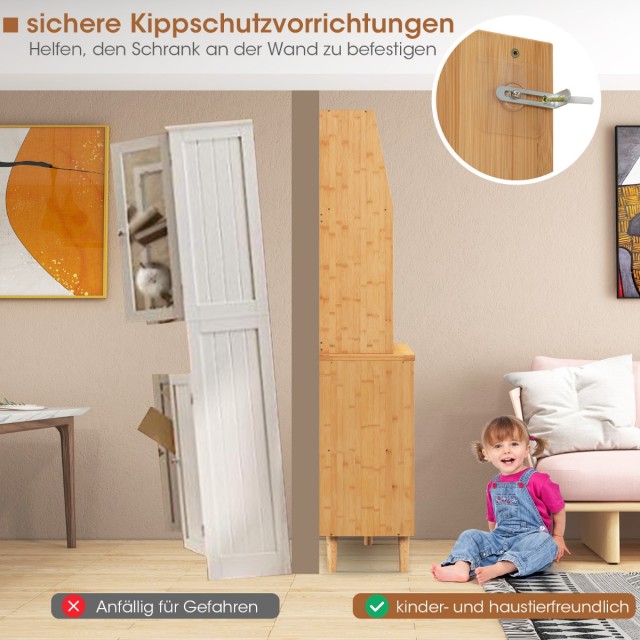 Costway Πολυλειτουργικό Ντουλάπι Κουζίνας  120 x 35 x 175 cm από Μπ...