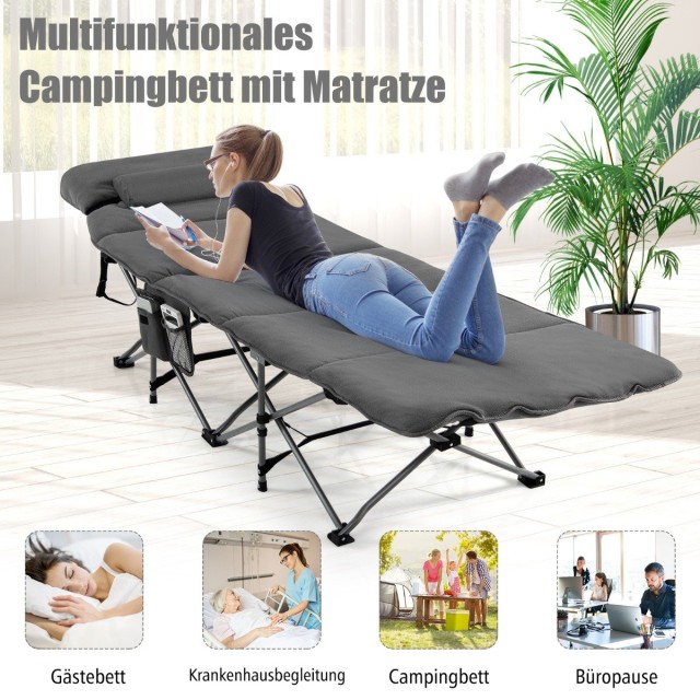 Costway  Πολυτελές Πτυσσόμενο Κρεβάτι Κάμπινγκ All-in-One NP10453GR