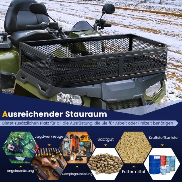Costway ATV Μπροστινό Καλάθι Φορτίου με Μεταλλικό Πλαίσιο και Σχέδι...