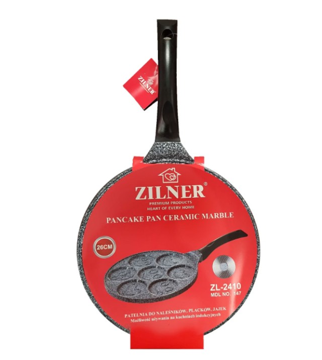 Τηγάνι για Κρέπες με 7 φόρμες 26 cm Γκρι ZILNER ZL-2410