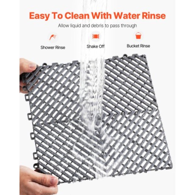 VEVOR Διασυνδεόμενα Πλακάκια Δαπέδου Αποστράγγισης 12” x 12” Μαξιλά... VEVOR Διασυνδεόμενα Πλακάκια Δαπέδου Αποστράγγισης 12” x 12” Μαξιλά...