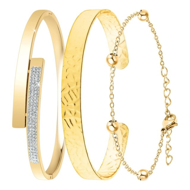 So Charm Σετ 3 Βραχιόλια διακοσμημένα με Κρύσταλλα Swarovski, Χρυσό... So Charm Σετ 3 Βραχιόλια διακοσμημένα με Κρύσταλλα Swarovski, Χρυσό...