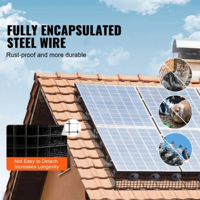 VEVOR Προστατευτικό Πλέγμα Ηλιακών Πάνελ 8x100ft με PVC Επίστρωση  ...