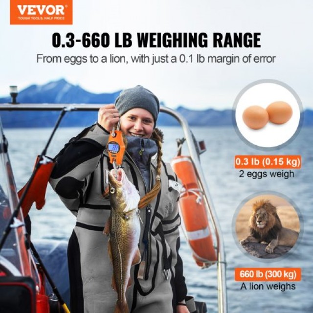 Ψηφιακή Ζυγαριά Γερανού VEVOR, 300 kg, Βιομηχανική Κρεμαστή Ζυγαριά με Οθόνη LCD (Πορτοκαλί)  QXDCPTK50GLQF3X0YV9