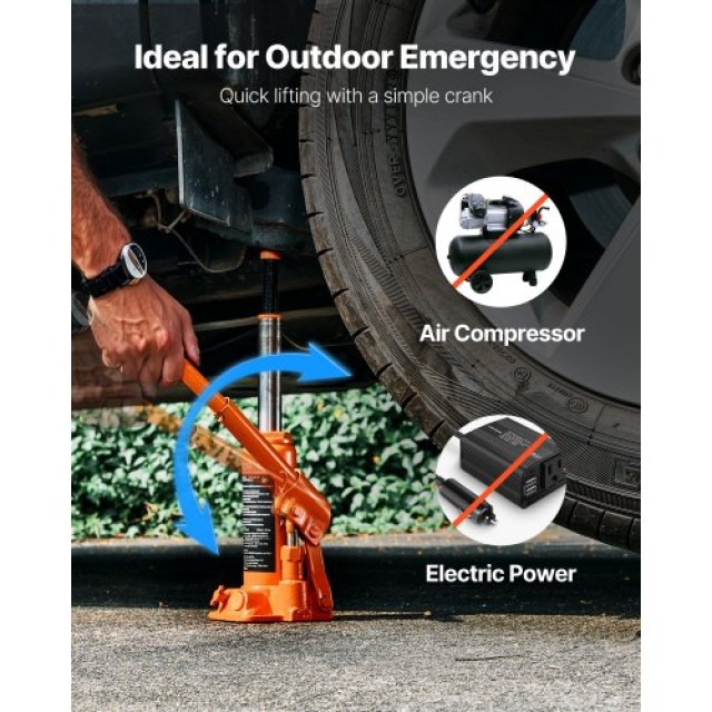 VEVOR Υδραυλικό Γρύλο Μπουκάλι Υψηλής Ανύψωσης 4 Τόνων για Αυτοκίνη...