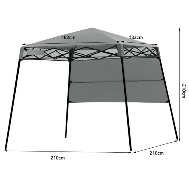 Costway Φορητό Γκρι Πάρτι Τέντα 181x181x210cm με Τσάντα OP70298GR