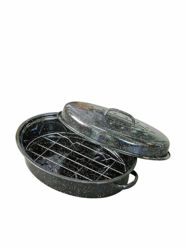ESTIA Εμαγιέ Γάστρα με Σχάρα 46.5x32x18cm - 7.8lt Χωρητικότητα 01-9052