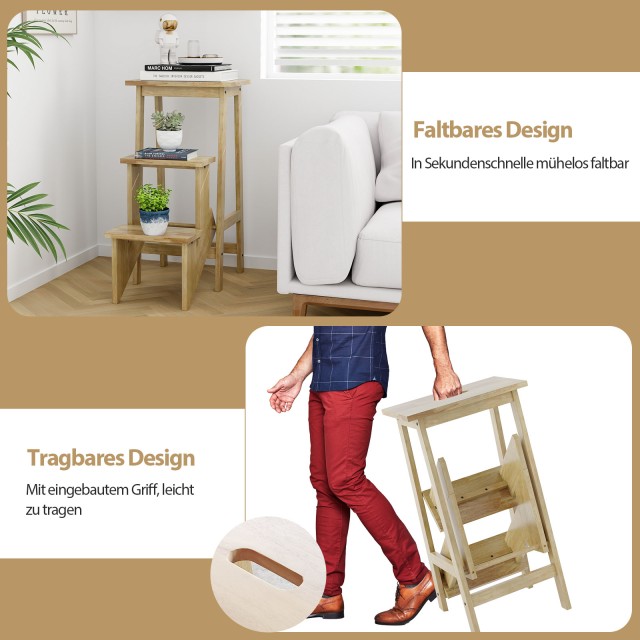 Costway Τρίπατη Σκάλια Αναδιπλούμενη με Περιστρεφόμενα Σκαλιά και Λ... Costway Τρίπατη Σκάλια Αναδιπλούμενη με Περιστρεφόμενα Σκαλιά και Λ...