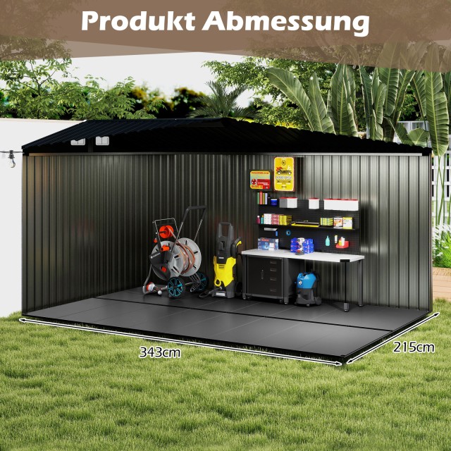 Costway Βάση Κηπουρικής Αποθήκης 343 x 215 cm με Αντιολισθητική Επι...