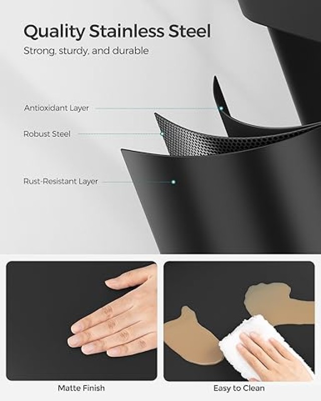 SONGMICS Τριπλός Κάδος Ανακύκλωσης 45L με Χρωματιστά Πεντάλ και Αφα...