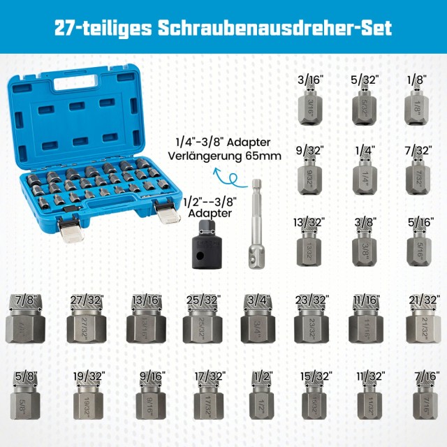 Costway Σετ Εξολκέων Βιδών 27 Τεμαχίων με Θήκη Επαγγελματικό Σετ Αρ... Costway Σετ Εξολκέων Βιδών 27 Τεμαχίων με Θήκη Επαγγελματικό Σετ Αρ...