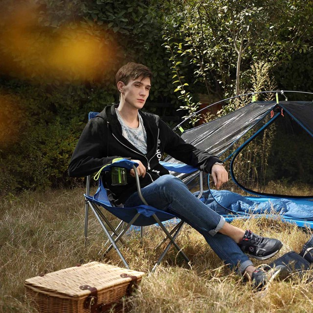 SONGMICS Σετ 2  Πτυσσόμενες Καρέκλες Camping  - Μπλε,60 x 60 x 110 ...
