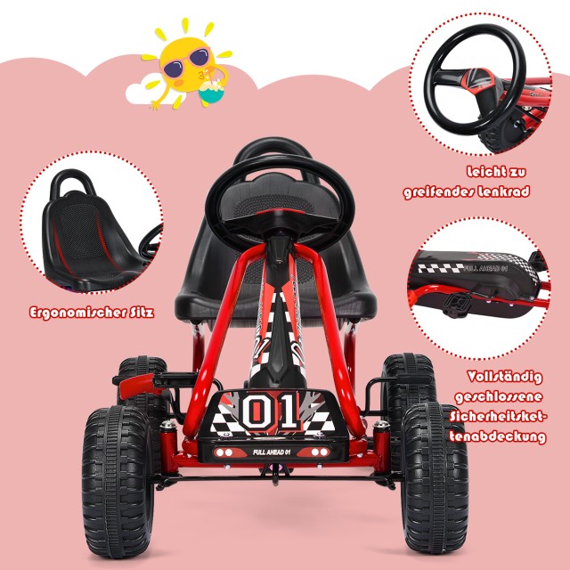 Costway  Παιδικό Ποδήλατο Go Kart με Πεντάλ και Ρυθμιζόμενο Κάθισμα για Ηλικίες 3-6 Ετών TY327797RE