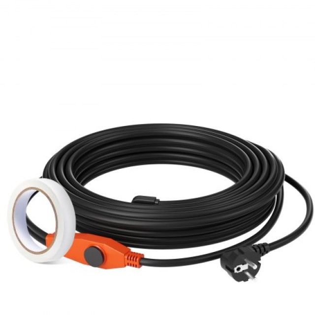 VEVOR  Καλώδιο Θέρμανσης Σωλήνων 25μ 23W/m με Ενσωματωμένο Θερμοστάτη HGLGWQGDJRDLLS1AAV2