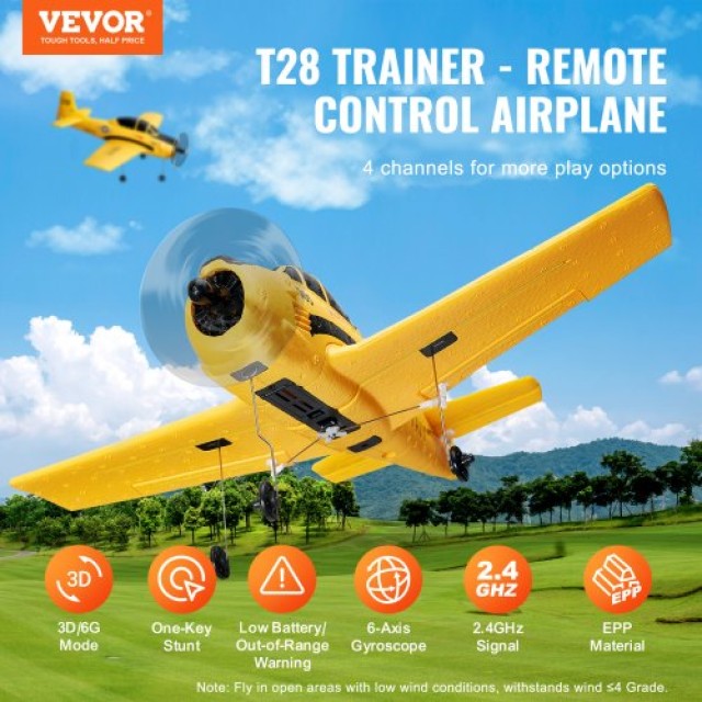VEVOR Αεροπλάνο RC Εκπαιδευτικό EPP Αφρού 2.4 GHz Τηλεκατευθυνόμενο...