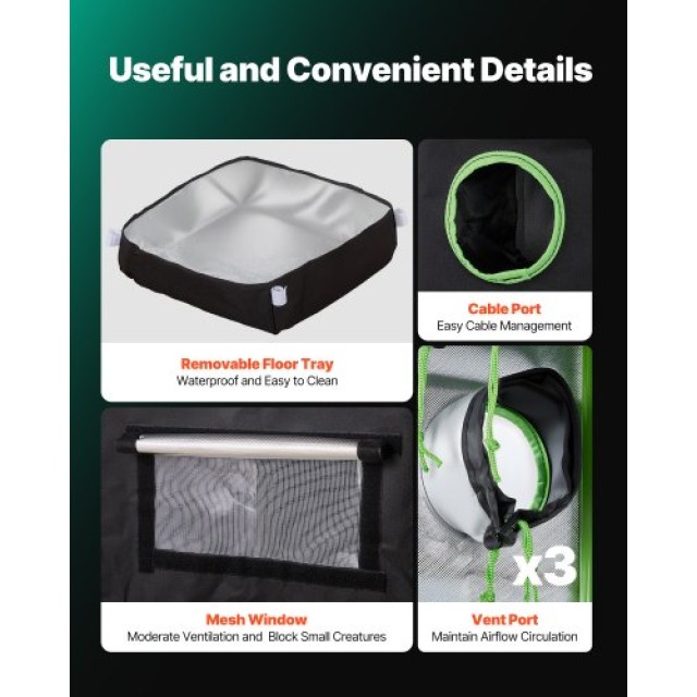 VEVOR Σκηνή Καλλιέργειας Εσωτερικού Χώρου 40 x 40 x 160 cm, 600D Αν... VEVOR Σκηνή Καλλιέργειας Εσωτερικού Χώρου 40 x 40 x 160 cm, 600D Αν...