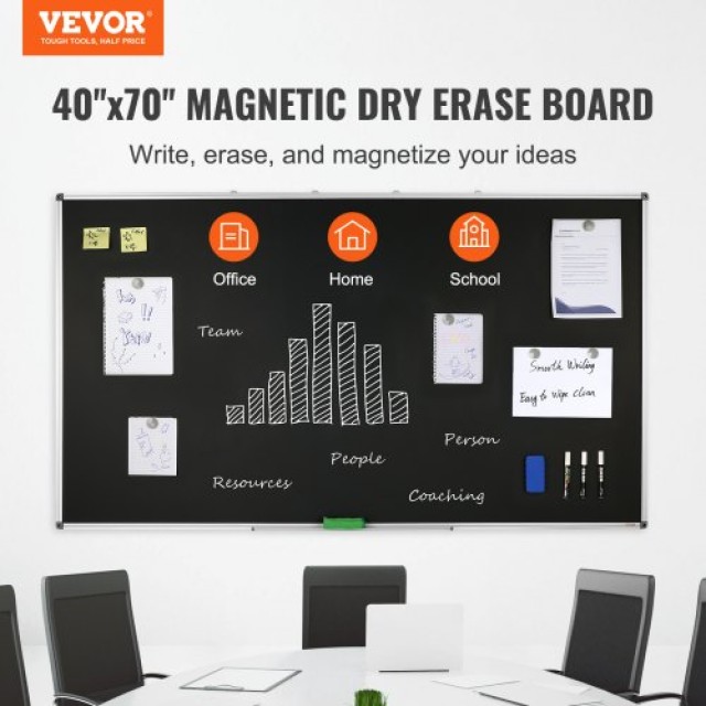 Μεγάλος Μαυροπίνακας VEVOR 70x40 με Αλουμινένιο Πλαίσιο για Γραφείο...