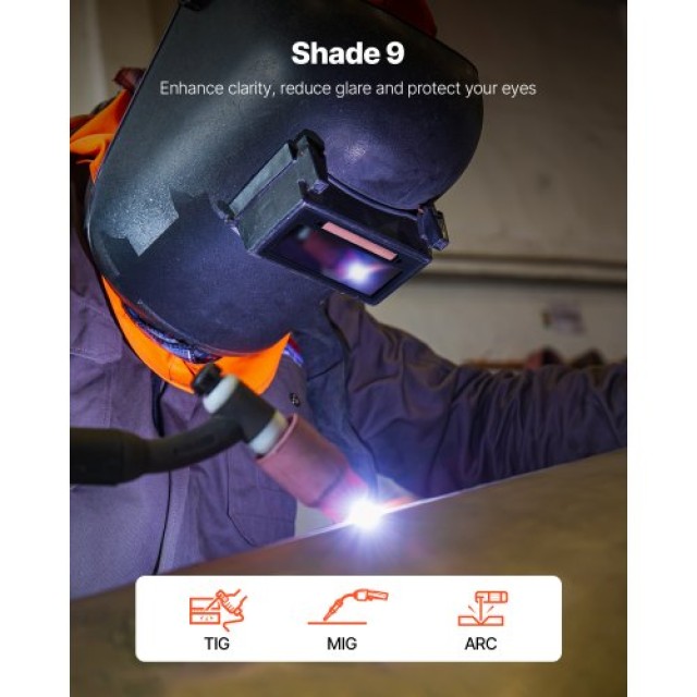 VEVOR Αυτοσκοτεινόμενος Φακός Συγκόλλησης 108 x 51 mm, Απόχρωση 9 T...