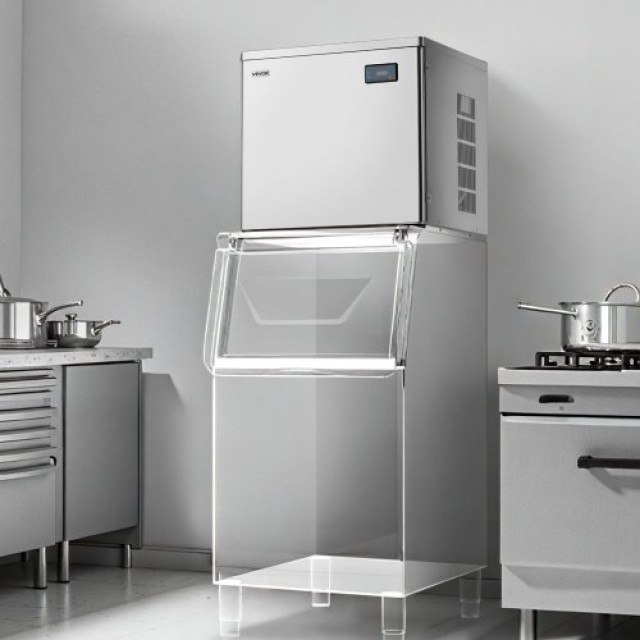 VEVOR Παγομηχανή Εμπορικής Χρήσης - Κατασκευή Πάγου έως 204 kg/Ημέρ...