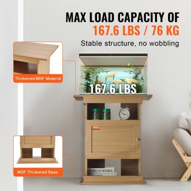 Βάση Ενυδρείου VEVOR 20 Γαλονιών, Χωρητικότητα 76kg, Χρώμα Ξύλου, με Αποθηκευτικό Χώρο  MZSZXZJMZ20JS4CJYV0