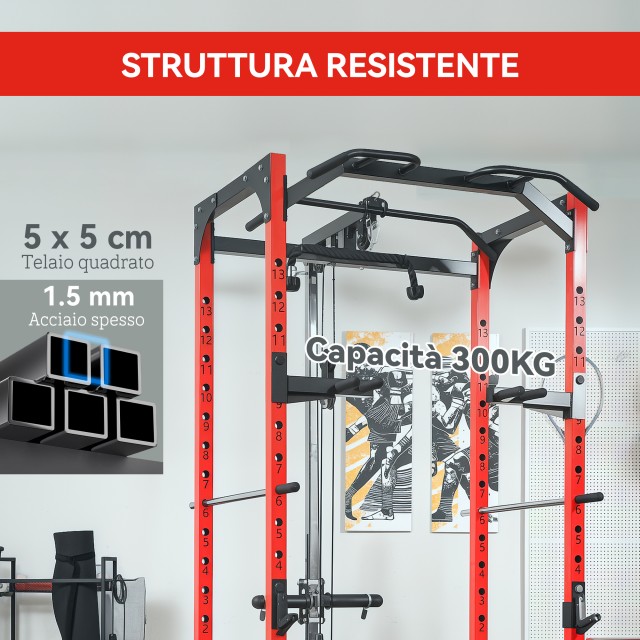 SPORTNOW Σταθμός Γυμναστικής με Υποστήριξη για Μπάρα και Μπάρα Έλξε...