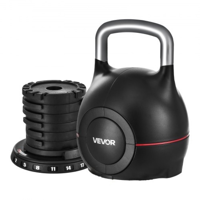 VEVOR Ρυθμιζόμενο Kettlebell με 7 Επίπεδα Βάρους (2-20 kg) HLKDHS20...