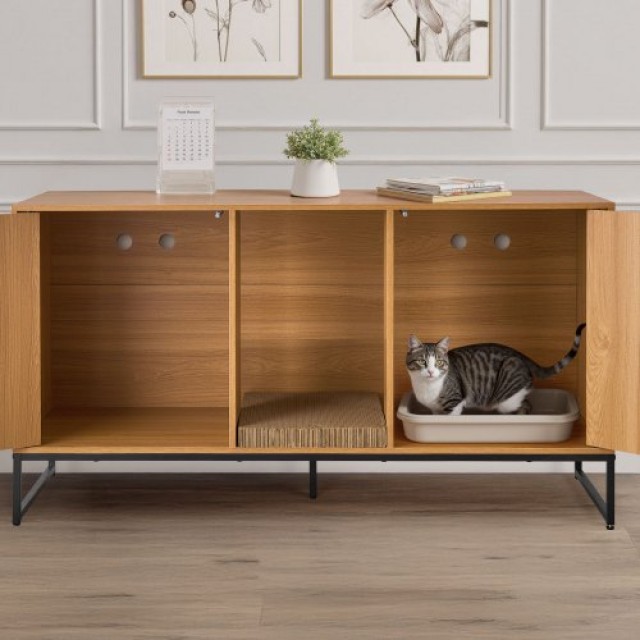 VEVOR Έπιπλο Απόκρυψης Άμμων Γάτας 120 cm με Σχέδιο Ξύλου και Μαύρα... VEVOR Έπιπλο Απόκρυψης Άμμων Γάτας 120 cm με Σχέδιο Ξύλου και Μαύρα...