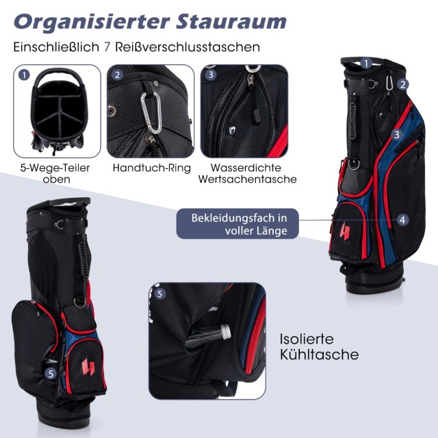 Costway Σετ Ανδρικών Μπλε Δεξιόχειρων Μπαστουνιών Γκολφ 11 Τεμαχίων...